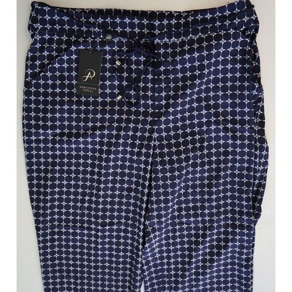 Adrianna Papell 11CP35010 Women's Sz L Indigo TL Print Casual Pants - Picture 7 of 13
